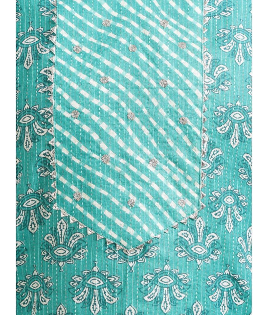 Rangita Women Rayon Sea Green Embroidered Knee Length Straight Kurti With Pants - None