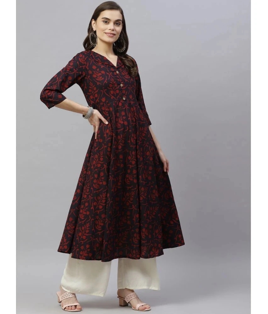 miravan - Maroon Cotton Womens A-line Kurti ( Pack of 1 ) - None