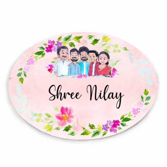 Handpainted Customized Name plate - Big  Family  Name Plate