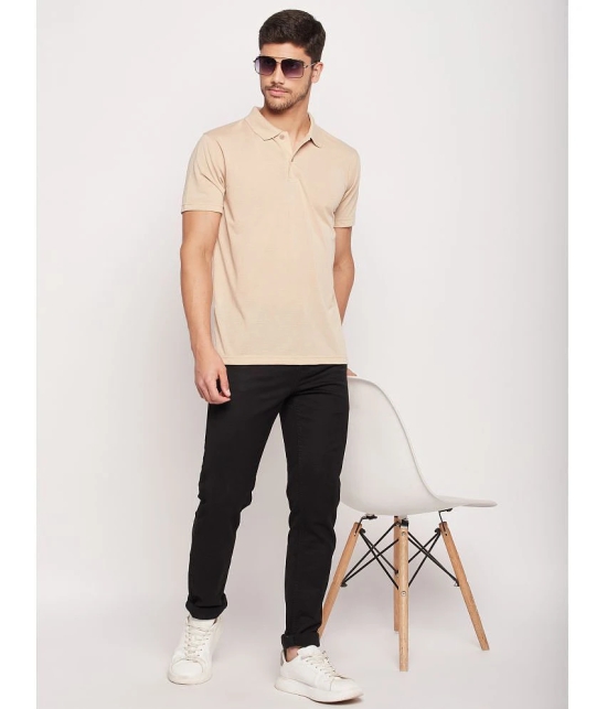 UBX - Beige Cotton Blend Regular Fit Mens Polo T Shirt ( Pack of 2 ) - None