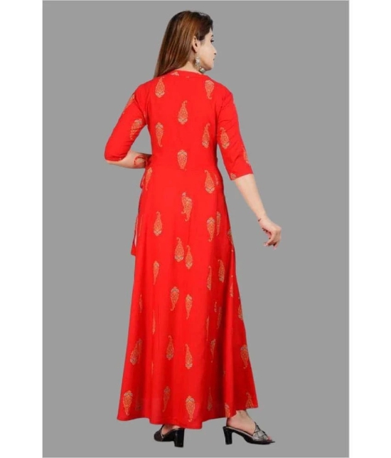 SIPET - Red Rayon Womens Anarkali Kurti ( Pack of 1 ) - None