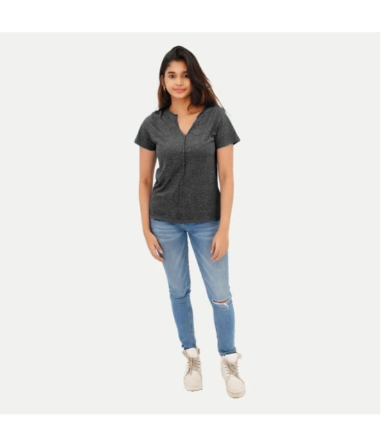 Radprix Black Cotton Blend Regular Fit Womens T-Shirt ( Pack of 1 ) - None