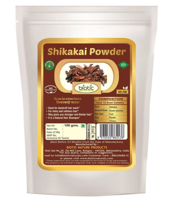 Biotic Natural Shikakai and Amla Powder - 200 gms(100 gms Each) Hair Mask 200 g Pack of 2