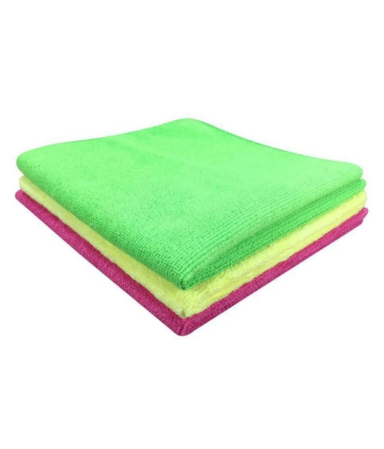 SOFTSPUN Microfiber Cloth - 3 pcs - 40x60 cms - 340 GSM Multicolor - Thick Lint & Streak-Free Multipurpose Cloths - Automotive Microfibre Towels for Car Bike Cleaning Polishing Washing & Det