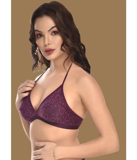 Madam Cotton Blend Non Padded Womens Everyday Bra ( Wine ) - None