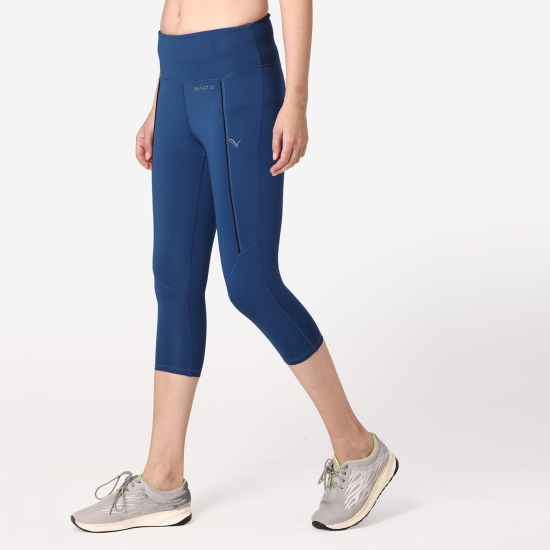 Women's Gym Capri - Blue Strong Blue XL