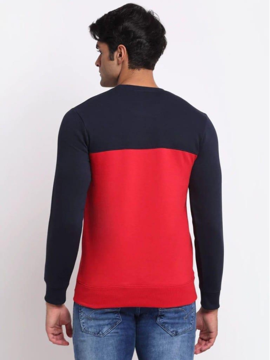 Rodamo  Men Red Colourblocked Sweatshirt