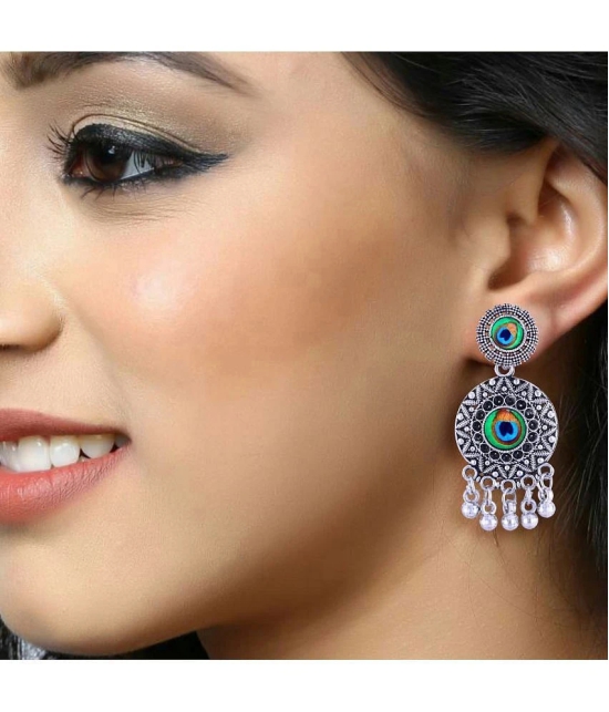 VIVASTRI Silver Jhumki Earrings ( Pack of 4 ) - Silver