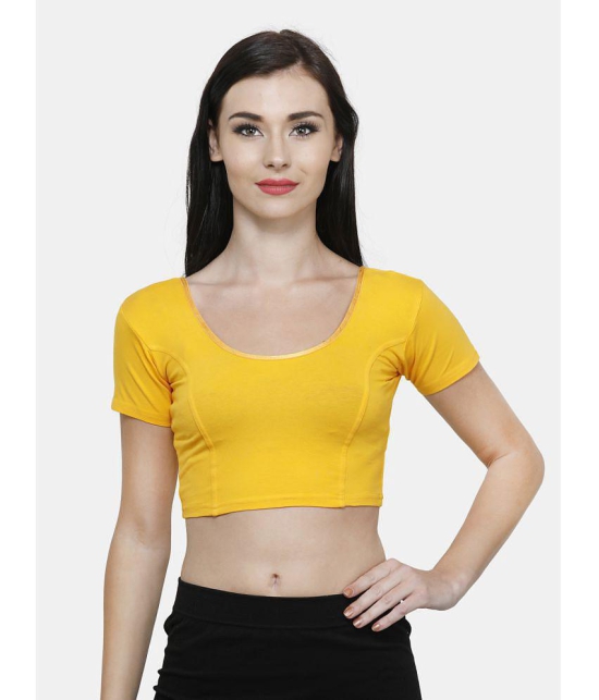 Vami - Yellow Readymade without Pad Cotton Blend Women''s Blouse ( Pack of 1 ) - None