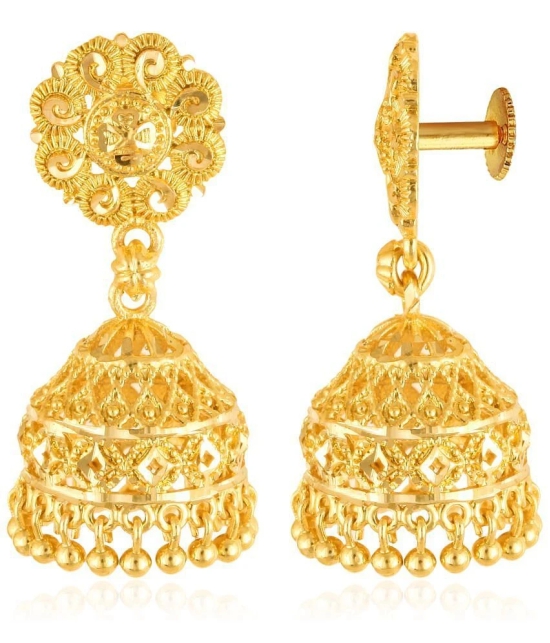 VIVASTRI Golden Jhumki Earrings ( Pack of 1 ) - Golden