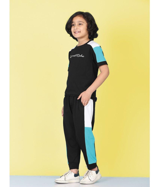 SmartRAHO - Blue Cotton Boys T-Shirt & Trackpants ( Pack of 1 ) - None