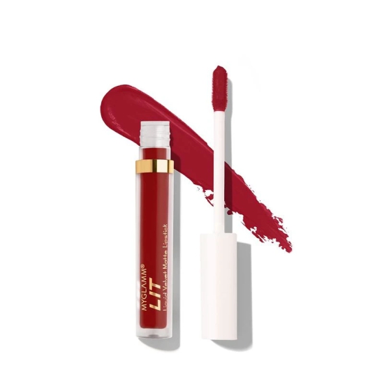 LIT Velvet Matte Liquid Lipstick - My Oh My (Wine Shade) | Hydrating, Creamy, Full Coverage Liquid Lipstick With Vitamin E (1.6 ml)