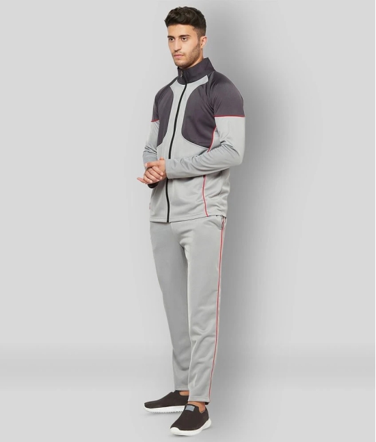 Glito - Light Grey Polyester Regular Fit Colorblock Mens Sports Tracksuit ( Pack of 1 ) - XL