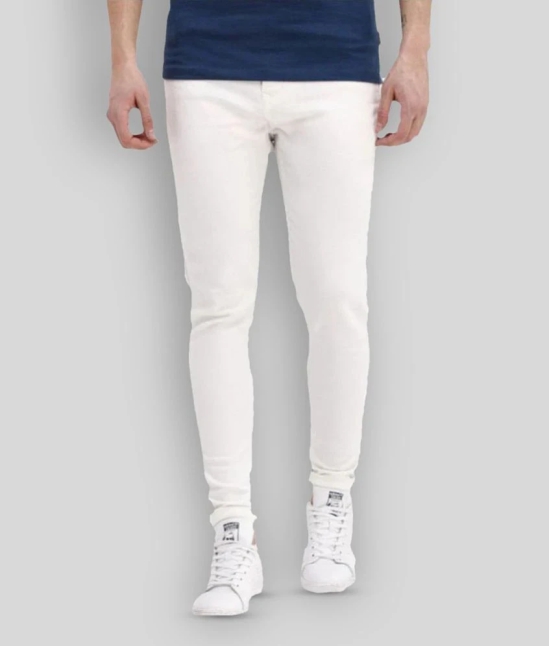 X20 Jeans - White Cotton Blend Skinny Fit Mens Jeans ( Pack of 1 ) - None