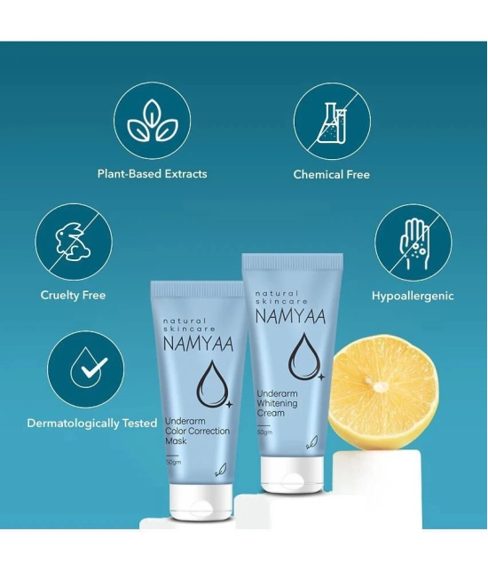 Namyaa Underarm Whitening Cream for Dark Underarm/Uneven Tone With Vitamin C and Charcoal Extracts 100g, Pack of 2