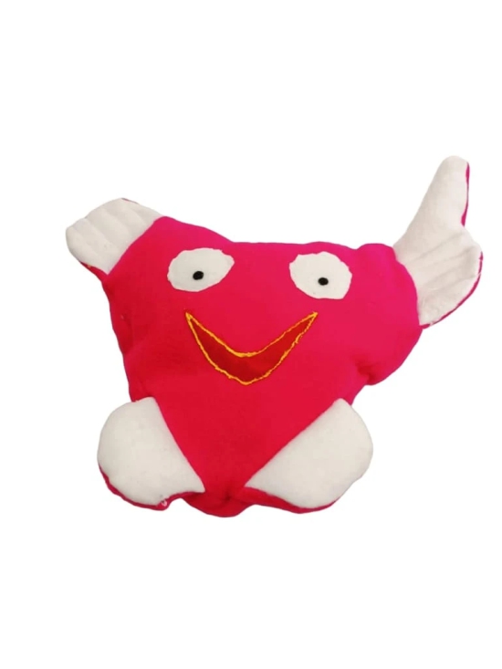 Plush Heart-Shaped Pillow with Wings