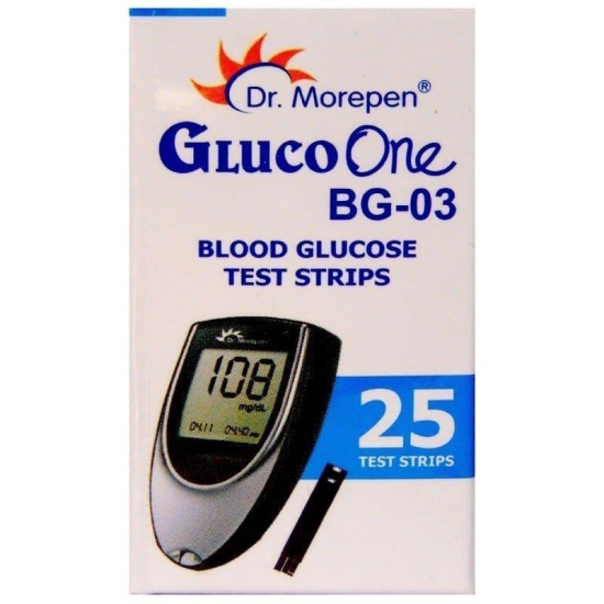 Dr Morepen BG 03 Gluco One 25 Test Strips with 100 Lancets Combo