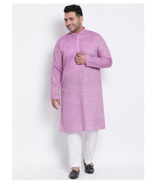 Hangup Purple Linen Kurta - None