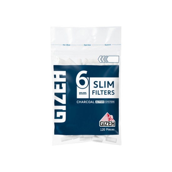 Gizeh Slim Charcoal Filters 6mm – Pack of 120