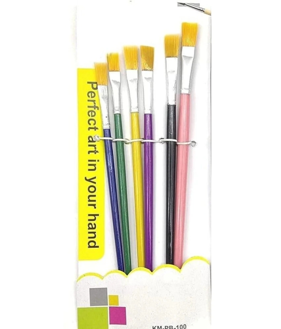 ECLET 6 Pcs Different Size Paint Brush Set (Flat) A