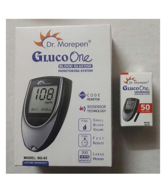 Dr Morepen Blood Glucose Monitor Combo BG-03 with 50 Test Strips Expiry March 2024