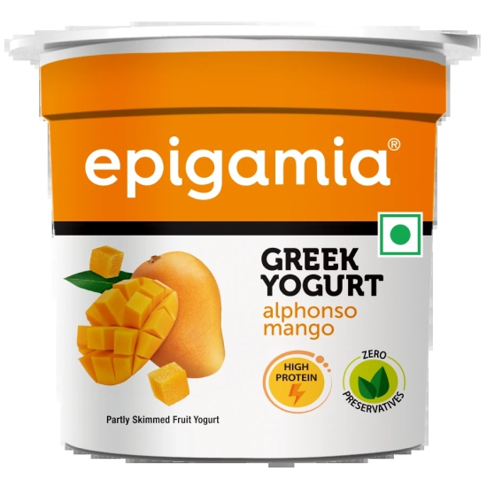 Epigamia Sugar Free Greek Yogurt - Alphonso Mango, 90 gms