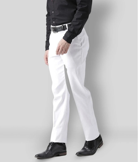 Hangup - White Cotton Blend Regular-Fit Mens Formal Pants ( Pack of 1 ) - None