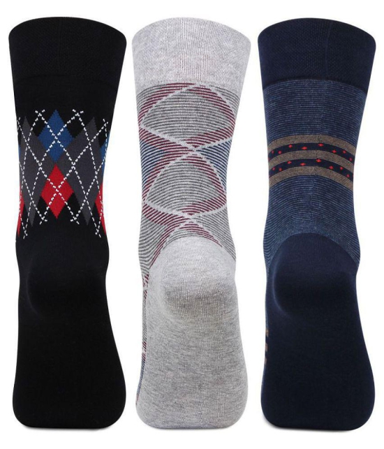 Bonjour Cotton Casual Full Length Socks Pack of 3 - Multi