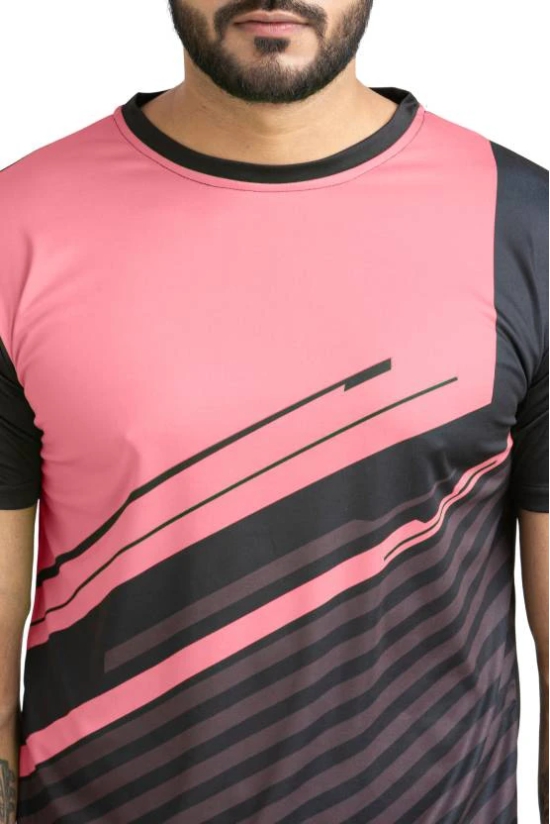 Men Colorblock Round Neck Polyester Multicolor T-Shirt