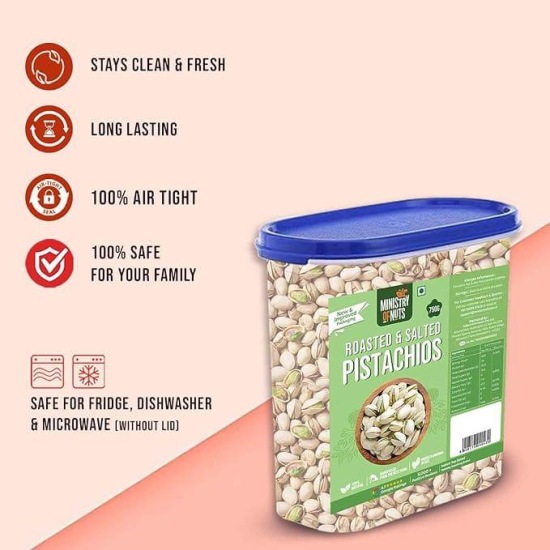 Mininstry of nuts Premium Californian Roasted & Salted Pistachios 750gms Value Pack | Pista Dry Fruit, Shelled Nuts Super Crunchy & Delicious Healthy Snack | Vitamins & Minerals Rich | Pista 750g