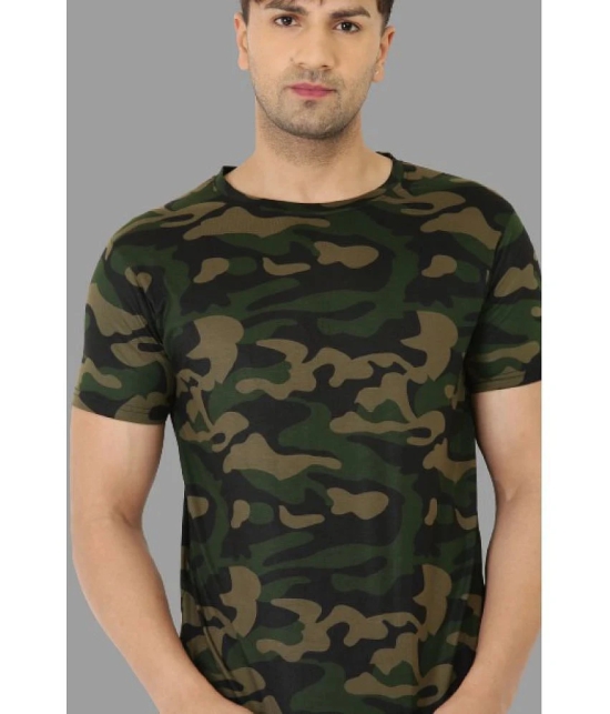 Leotude - Olive Cotton Blend Regular Fit Mens T-Shirt ( Pack of 1 ) - None