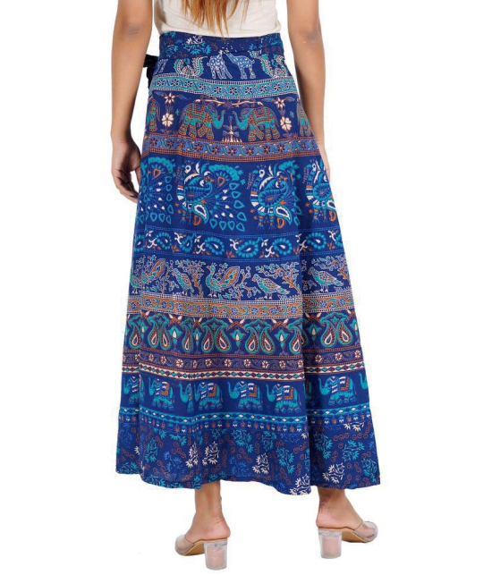 Rangun Cotton A-Line Skirt - Blue Single - 44