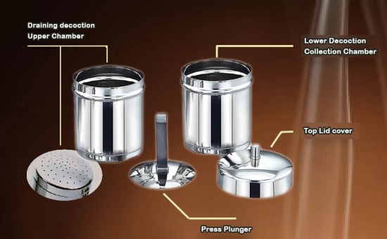 Tresna Stainless Steel South Indian Filter Coffee Drip Maker, Madras Kappi, Drip Decotion Maker