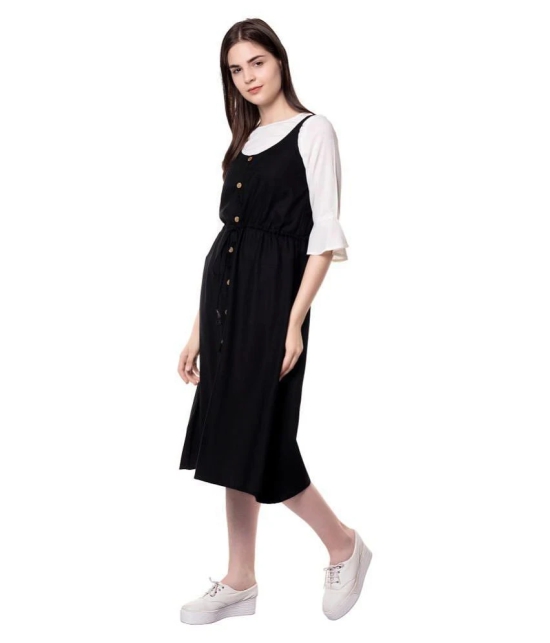 GOD BLESS Black Rayon Double Layered Kurti - XS