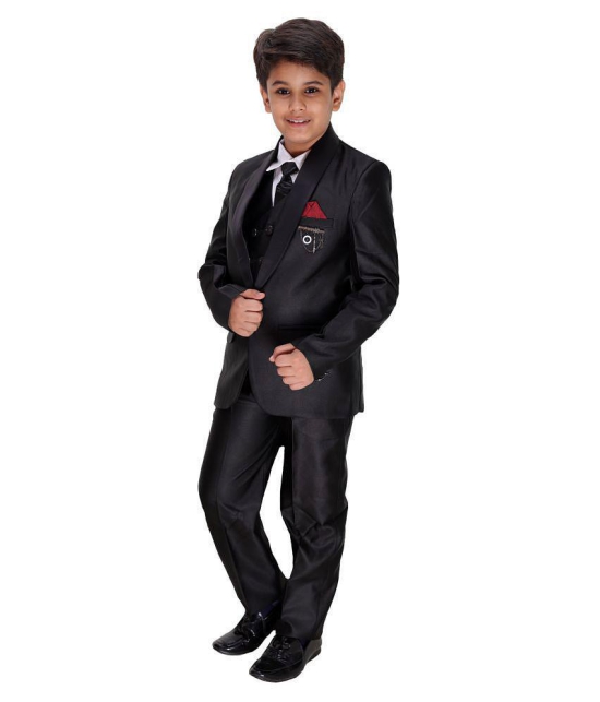 Fourfolds 5 Piece Coat Suit with Shirt Pant Blazer & Tie for Kids & Boys_FS123 - None