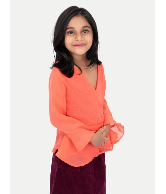 Radprix Orange Cotton Blend Girls Top ( Pack of 1 ) - None