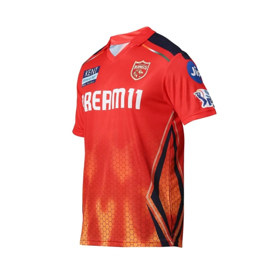 playR x Punjab Kings Cricket Fan Jersey Kids Half Sleeve-8 / Red / 100% Polyester