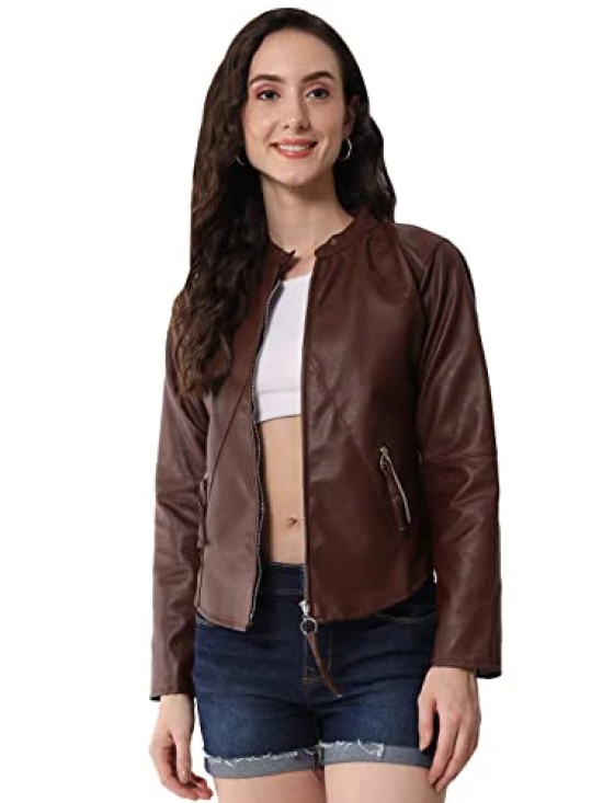 FUNDAY FASHION Women Other Full Sleeve Solid Leather Standard Length Jacket