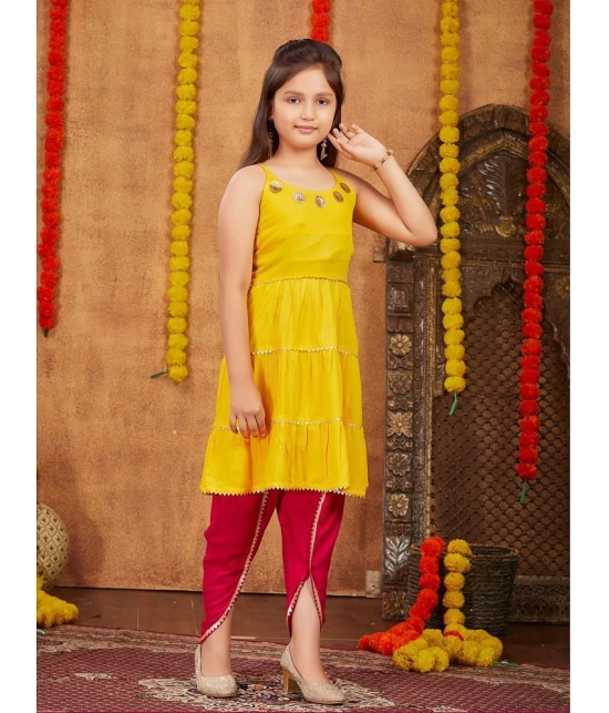 Aarika Yellow Rayon Girls Top & Dhoti Set ( Pack of 1 ) - None