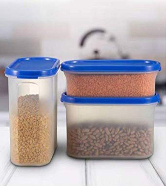 HOMETALES Plastic Multi-Purpose Food Container, 500ml x 4U, 1000ml x 4U, 1500ml x 4U (12U) - Navy Blue