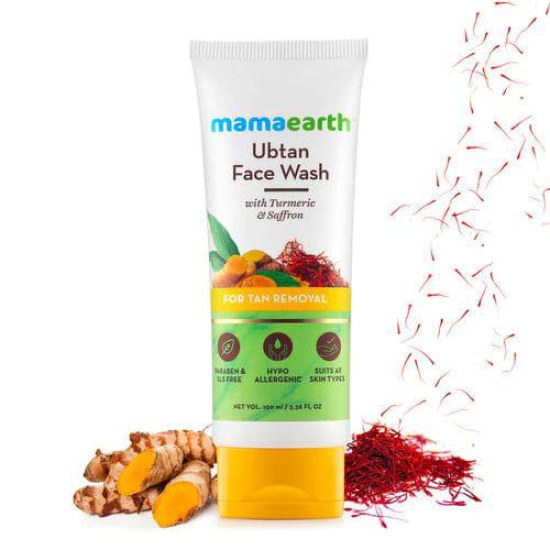 Mamaearth Ubtan Face Wash With Turmeric & Saffron For Tan Removal (100ml each) Pack of 2