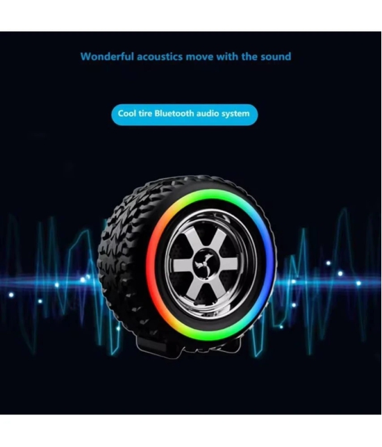 COREGENIX RGB TYRE 10 W Bluetooth Speaker Bluetooth V 5.1 with USB,SD card Slot Playback Time 10 hrs Black - Black