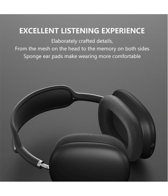 OLIVEOPS P9 Black Headphones Bluetooth Bluetooth Headphone On Ear 4 Hours Playback Active Noise cancellation IPX4(Splash & Sweat Proof) Black