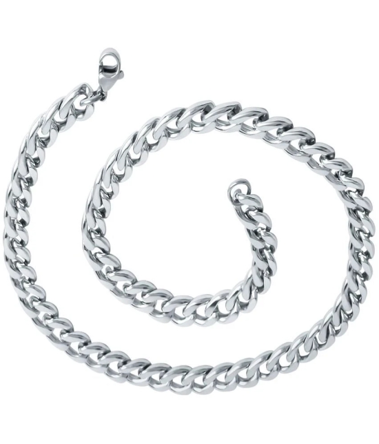 FASHION FRILL Silver Plated Stainless Steel Chain ( Pack of 1 ) - None