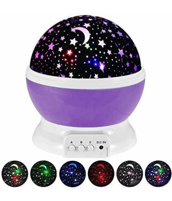 FLOZACK  Star Master Colorful LED 360 Degree Rotating Moon Light Projector Night - Multicolor Night Lamp ( Pack of 1 )