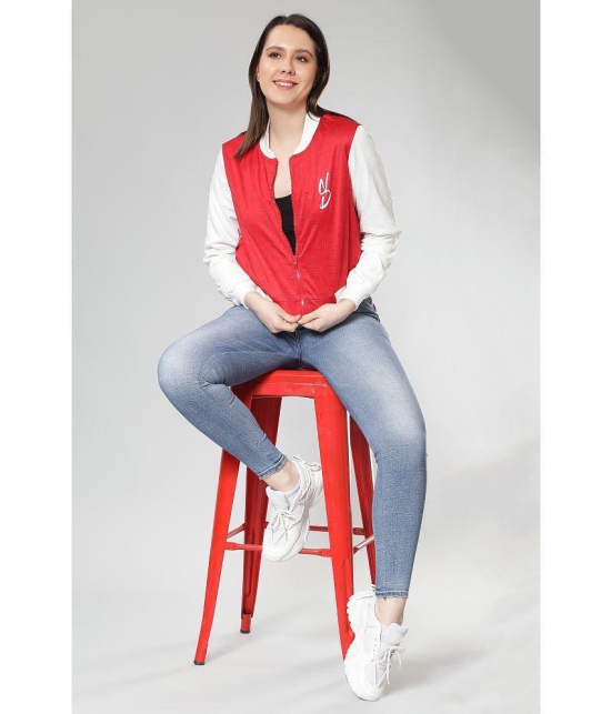 NUEVOSDAMAS - Polyester Red Varsity Jackets Pack of 1 - None