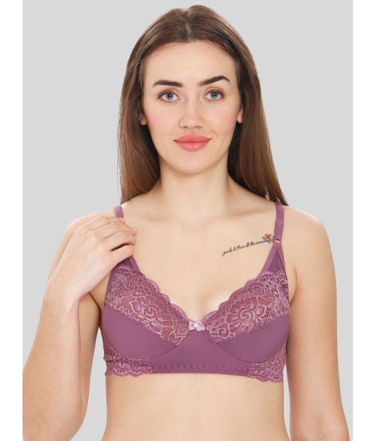 ILRASO - Purple Lace Non Padded Women's T-Shirt Bra ( Pack of 1 ) - None