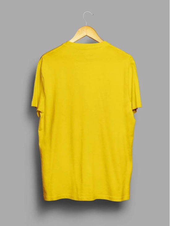 Yellow & Brown Half Sleeve Round Neck Cotton Plain Regular Fit Pack of 2 combo T-Shirt for men by Ghumakkad