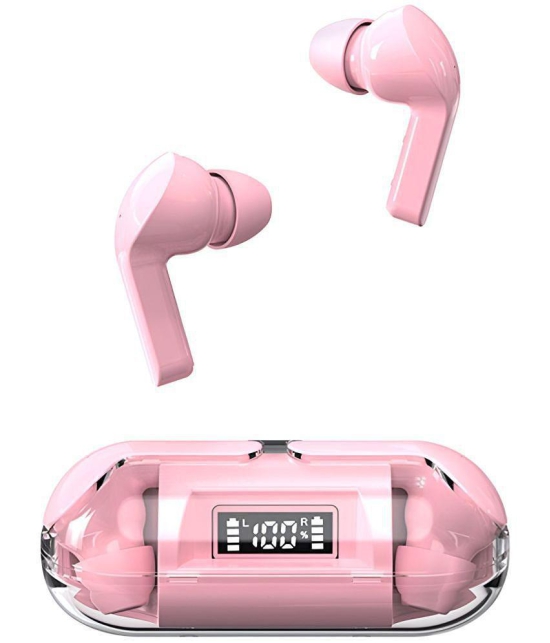 COREGENIX Slide Digitaldisplay Bluetooth True Wireless (TWS) In Ear 30 Hours Playback Low Latency IPX5(Splash & Sweat Proof) Pink