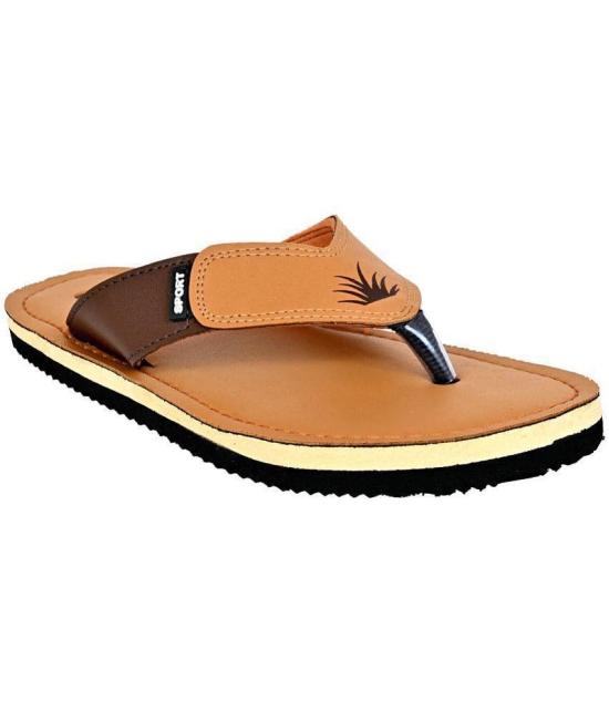 GRASS WALK - Tan Men's Thong Flip Flop - None